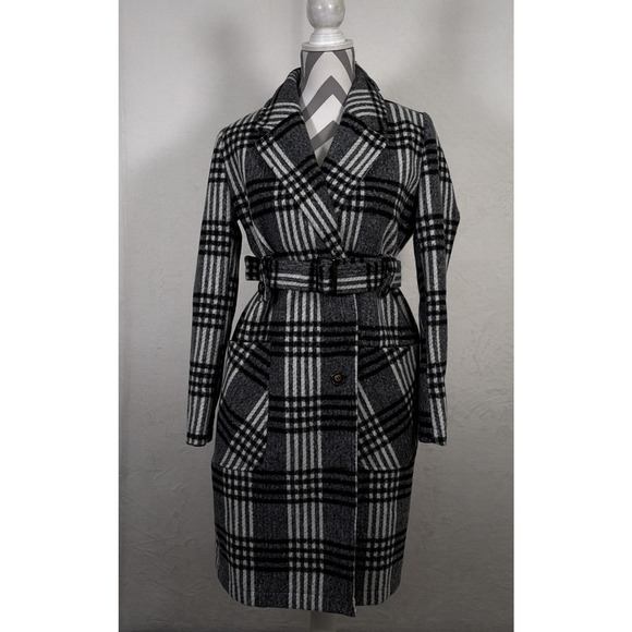 Motherhood Maternity Jackets & Blazers - NWT Motherhood Maternity Women's Pea Coat Black & White Plaid Size Small Chrty